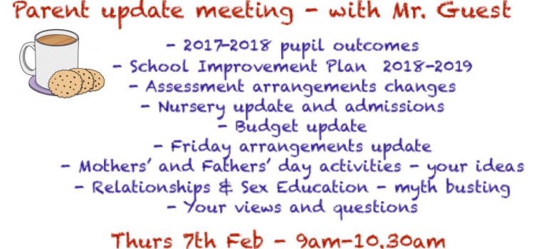 Parent Update Meeting with Mr. Guest – Thursday 7th February 2019